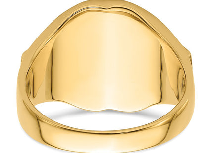 14k Men's Polished and Textured Masonic Ring Mounting (Style Y4075)