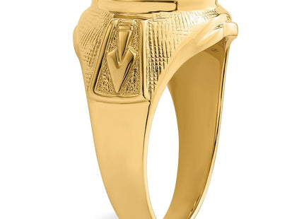 14k Men's Polished and Textured Masonic Ring Mounting (Style Y4075)