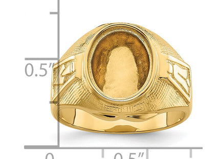 14k Men's Polished and Textured Masonic Ring Mounting (Style Y4075)