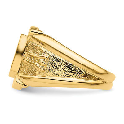 14K Men's Polished and Textured Masonic Ring Mounting
