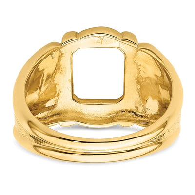 14K Men's Polished and Textured Masonic Ring Mounting