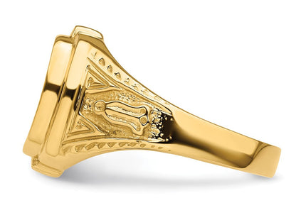 14k Men's Polished and Textured Masonic Ring Mounting (Style Y4078)