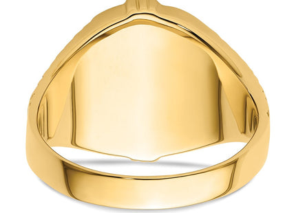 14k Men's Polished and Textured Masonic Ring Mounting (Style Y4078)