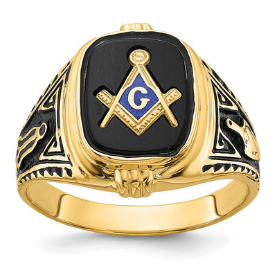 14K gold onyx ring