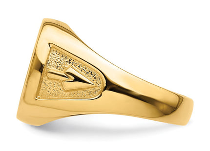 14k Men's Polished and Textured Masonic Ring Mounting (Style Y4080)