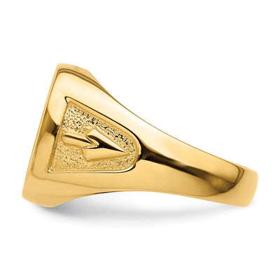 14K Men's Polished and Textured Masonic Ring Mounting