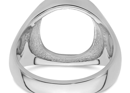 14k White Gold Men's Polished and Textured Masonic Ring Mounting (Style Y4081)