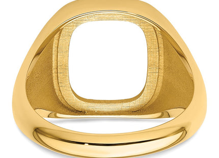 14k Men's Polished and Textured Masonic Ring Mounting (Style Y4084)