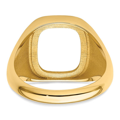 14K Men's Polished and Textured Masonic Ring Mounting