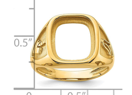 14k Men's Polished and Textured Masonic Ring Mounting (Style Y4084)