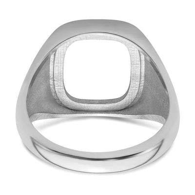 14K White Gold Men's Polished and Textured Masonic Ring Mounting