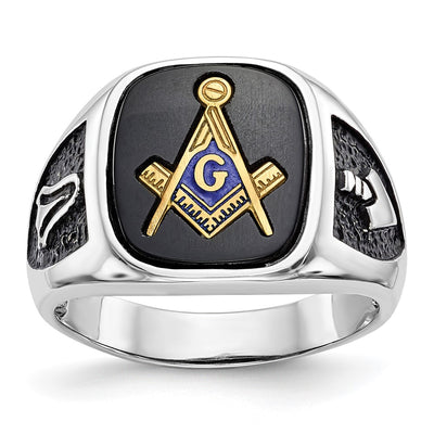 14K white gold onyx ring