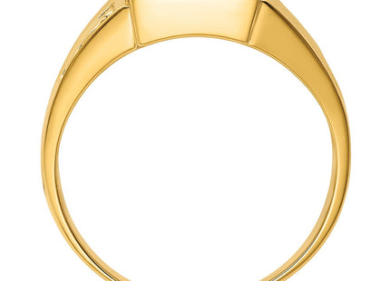 14k Men's Polished and Textured Masonic Ring Mounting (Style Y4092)
