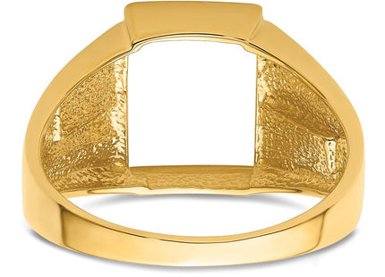 14k Men's Polished and Textured Masonic Ring Mounting (Style Y4092)