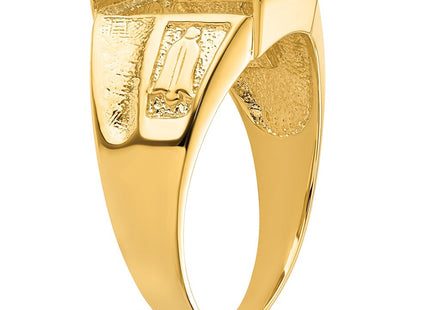 14k Men's Polished and Textured Masonic Ring Mounting (Style Y4092)