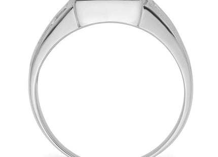 14k White Gold Men's Polished and Textured Masonic Ring Mounting (Style Y4093)