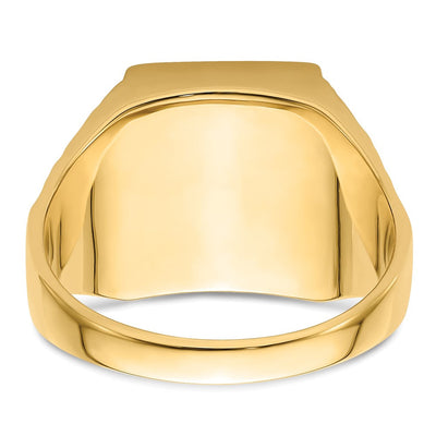 14K Men's Polished and Textured Masonic Ring Mounting