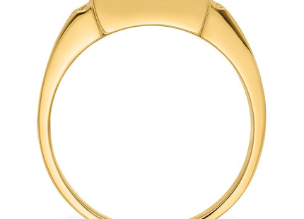 14k Men's Polished and Textured Masonic Ring Mounting (Style Y4096)
