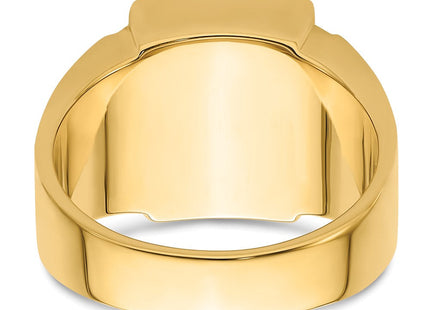 14k Men's Polished and Textured Masonic Ring Mounting (Style Y4096)