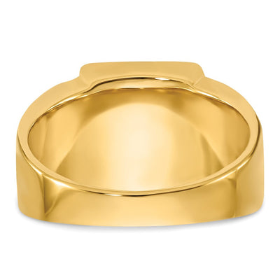 14K Men's Polished and Textured with Black Enamel and Onyx Masonic Ring