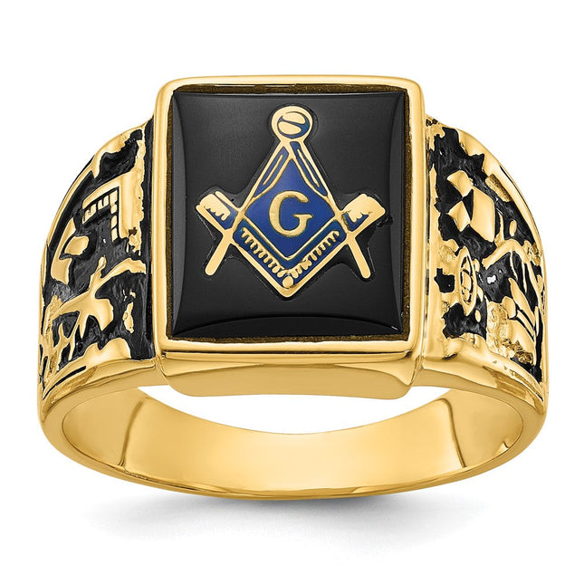 14K gold onyx ring