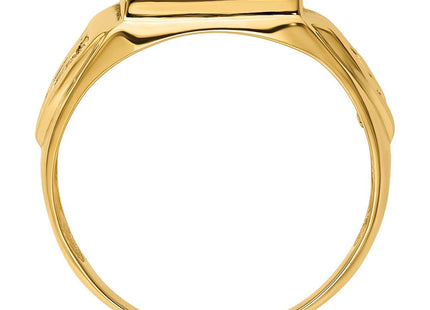14k Men's Polished and Textured Masonic Ring Mounting (Style Y4098)