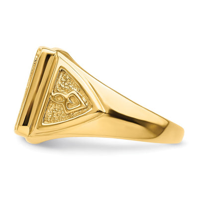 14K Men's Polished and Textured Masonic Ring Mounting