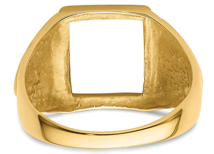 14k Men's Polished and Textured Masonic Ring Mounting (Style Y4098)