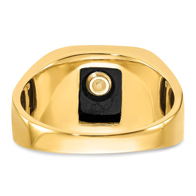 14K Men's Polished and Textured Masonic Ring Mounting