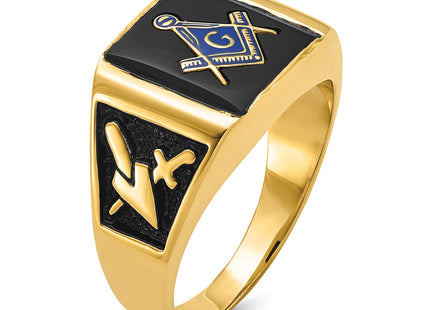 14k Men's Polished and Textured Masonic Ring Mounting