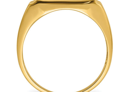 14k Men's Polished and Textured Masonic Ring Mounting (Style Y4108)