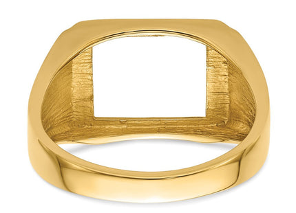 14k Men's Polished and Textured Masonic Ring Mounting (Style Y4108)