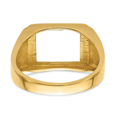14K Men's Polished and Textured Masonic Ring Mounting