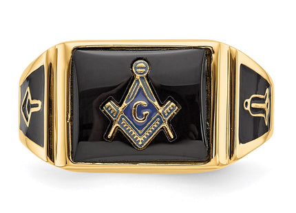 14K gold onyx ring, further view