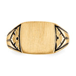 14K 11.5x11.0mm Closed Back Antiqued Signet Ring view