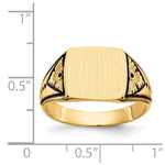 14K 11.5x11.0mm Closed Back Antiqued Signet Ring view