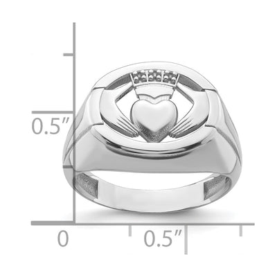 14K White Gold .. Diamond/Onyx Men's Claddagh Ring Mounting