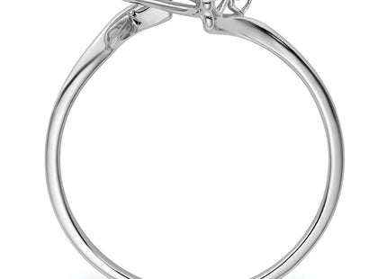 14k White Gold Heart Ring Mounting