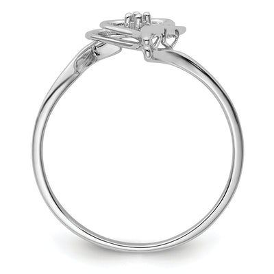 14K White Gold Heart Ring Mounting