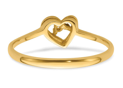 14K gold diamond heart ring, another view