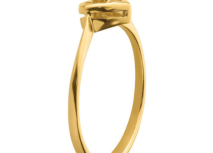 14K gold diamond heart ring, further view