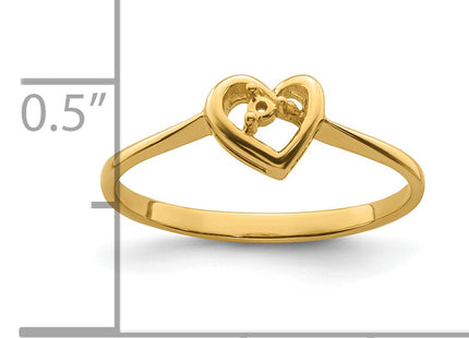 14k .. Diamond Heart Ring Mounting