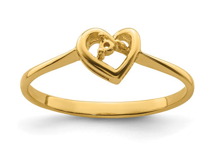 14K gold diamond heart ring
