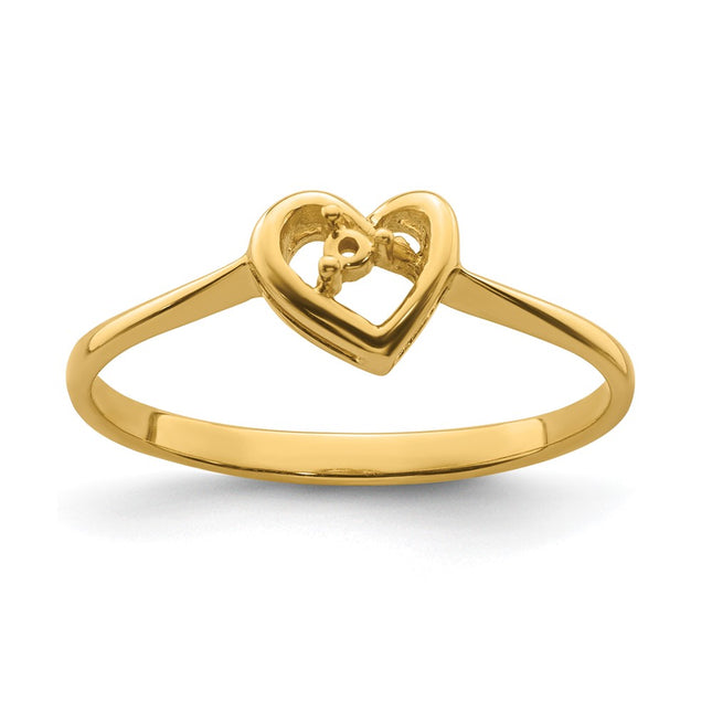 14K gold diamond heart ring