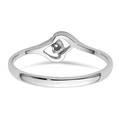 14K White Gold Heart Ring Mounting