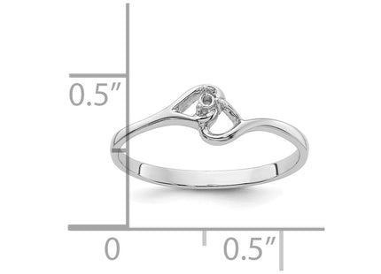 14k White Gold Heart Ring Mounting (Style Y4203)