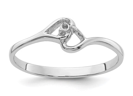 14k White Gold Heart Ring Mounting (Style Y4203)