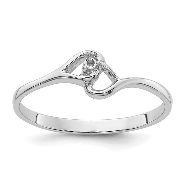 14K white gold heart ring