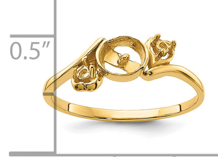 14k Diamond & Pearl Ring Mounting