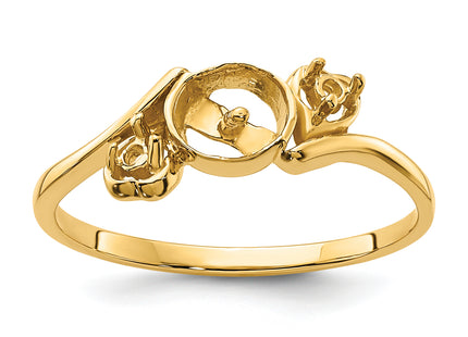 14k Diamond & Pearl Ring Mounting